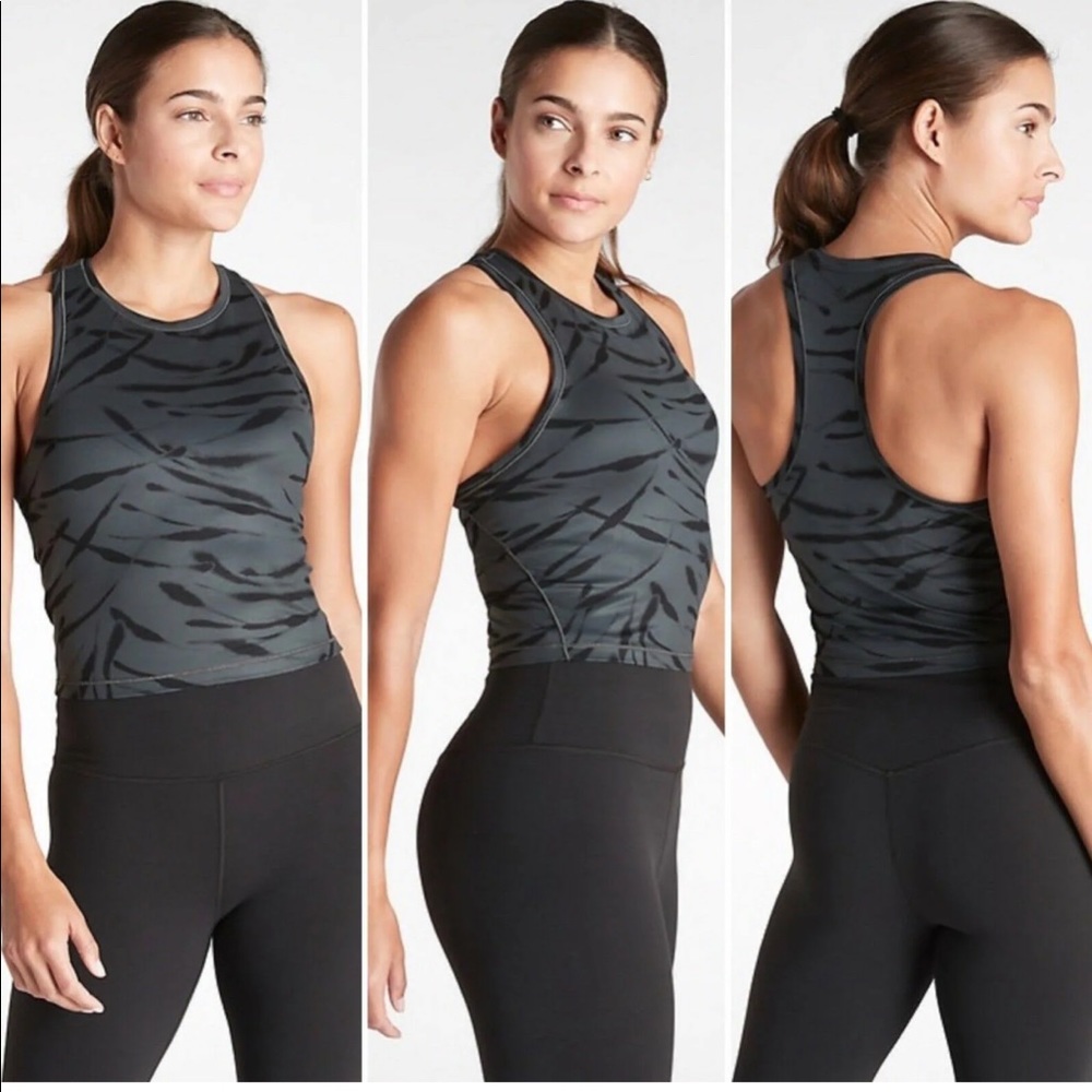 Athleta Shanti Crop Tank Zebra Size Med